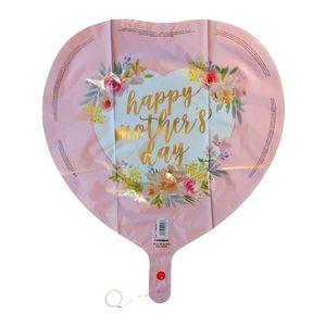NEW Mother's Day Mylar Balloon Pink Heart Floral Unique Self Sealing Foil